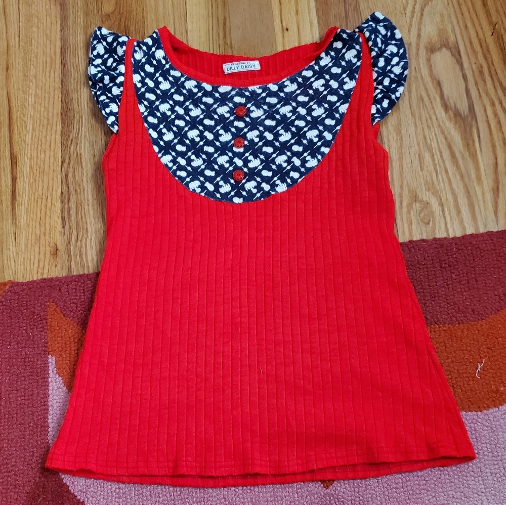 Vintage 1970s novelty print handmade knit top